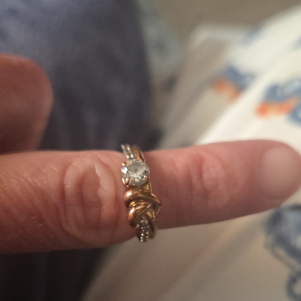 Swarovski Gold and Silver Twisted Ring